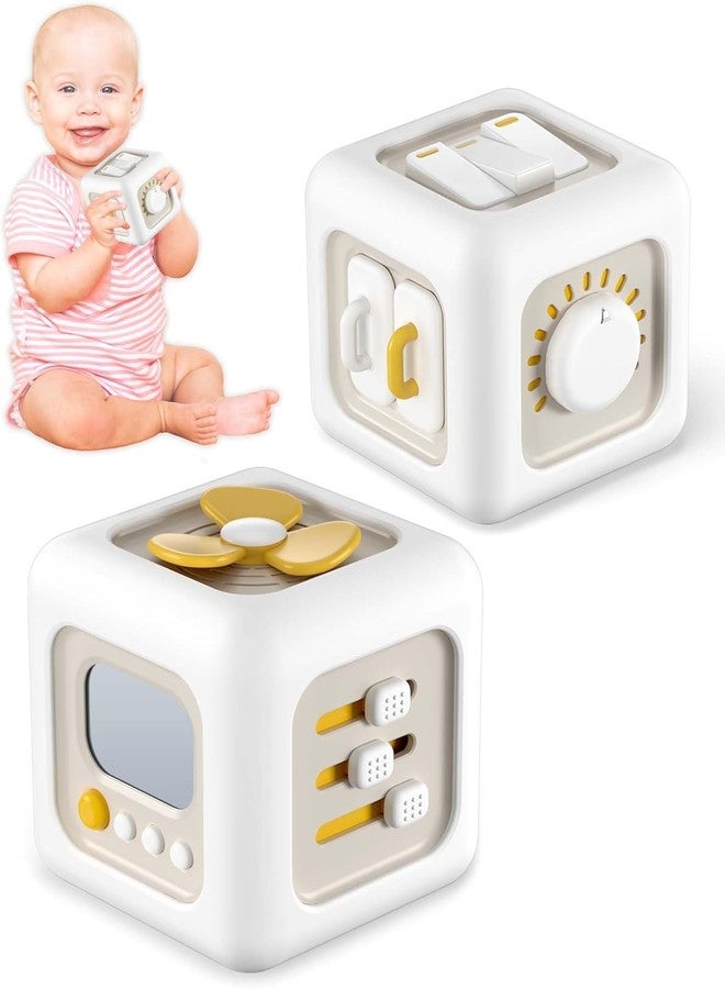 XBEY 6 in 1 Busy Cube Montessori Toys for 1 Year Old Boy, Baby Sensory Toys for Ages 1-3, Toddler Learning Activities Stocking Stuffers Travel Toy Birthday Gift for 1 2 3 Year Old Boy Girl (White) - Image 1